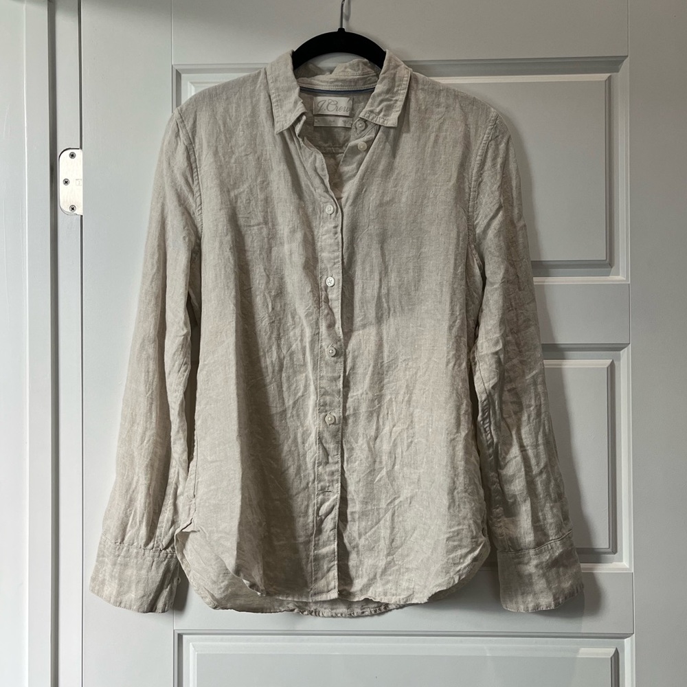 J Crew linen button down